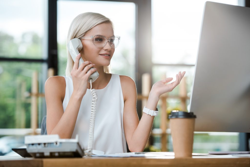 Female Virtual Receptionist on a Call